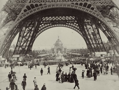 Under the Eiffel Tower, from LAlbum de lExposition 1889 by Glucq, Paris 1889 by French Photographer
